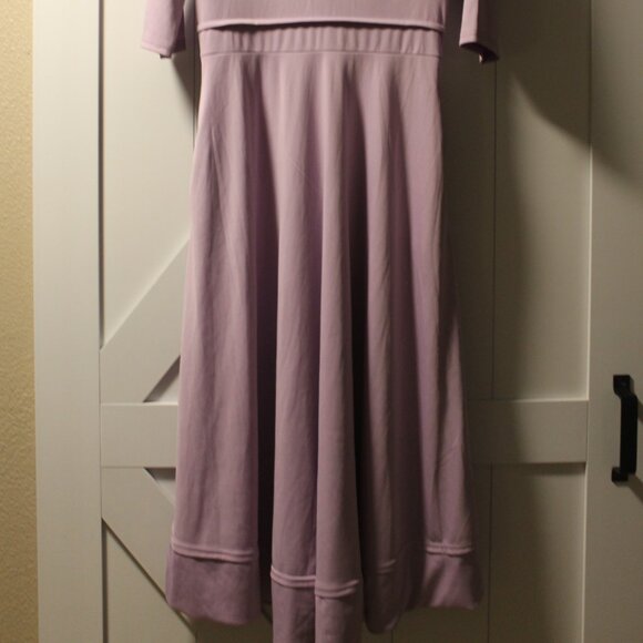 ALYX LIMITED LILAC EMPIRE WAIST FIT N FLARE MIDI DRESS L NWOT - Picture 4 of 6